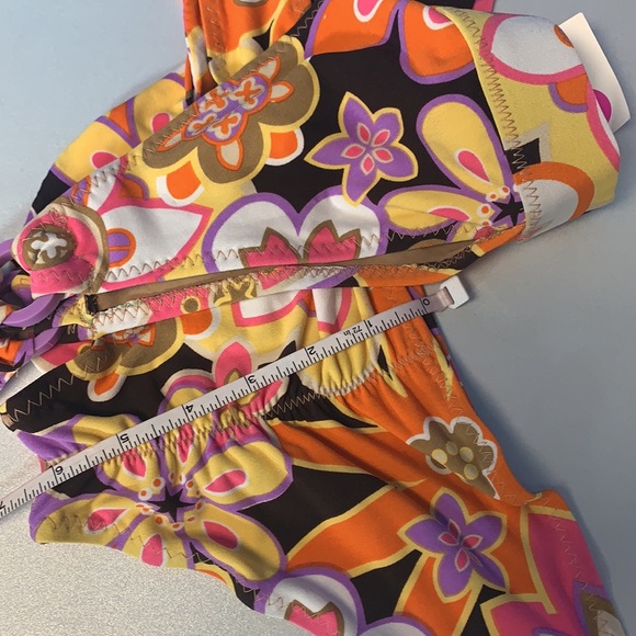 Flower Power Retro Halter Side-Tied Scrunch Bikini - Picture 10 of 11